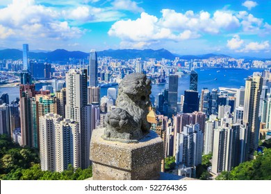 Hong Kong Viewpoint At Victoria Park Blur Background