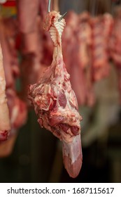 Hong Kong wet market butcher's fresh cut of meat