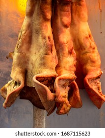 Hong Kong wet market butcher's fresh cut of meat