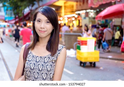 Hong Kong Woman In Wet Market