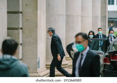 Hong Kong,China -Feb 9 2021 : Media Tycoon Jimmy Lai Apeared In The Court Of Final Appeal For The Judgement Of His Bail Application