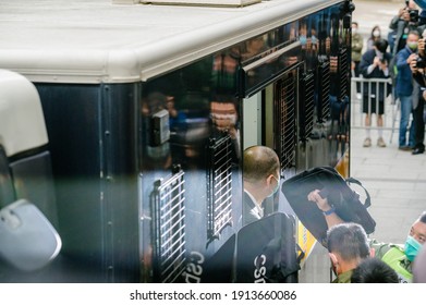 Hong Kong,China -Feb 9 2021 : Media Tycoon Jimmy Lai Apeared In The Court Of Final Appeal For The Judgement Of His Bail Application