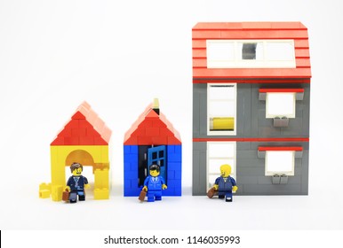 Hong KongChina, July 5 2018: Studio shot of Lego people, combine from different set in Hong Kong.Legos are a popular line of plastic construction toys manufactured by The Lego Group in Denmark