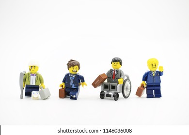 Hong Kong/China, July 5 2018: Studio shot of Lego people, combine from different set in Hong Kong.Legos are a popular line of plastic construction toys manufactured by The Lego Group in Denmark - Shutterstock ID 1146036008