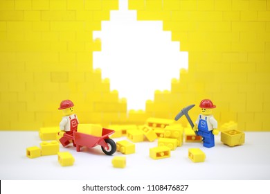 Hong Kong/China, May 25 2018: Studio shot of Lego people, combine from different set in Hong Kong.Legos are a popular line of plastic construction toys manufactured by The Lego Group in Denmark