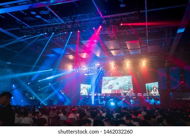 Hong Kong-June 26, 2019 : Hong Kong E-Sports & Music Festival In First Day, Crowded Gaming Fans Visit The Festival In Hong Kong Convention And Exhibition Centre