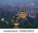 Hongensi temple a beautiful temple in forest park of Chongqing, China.