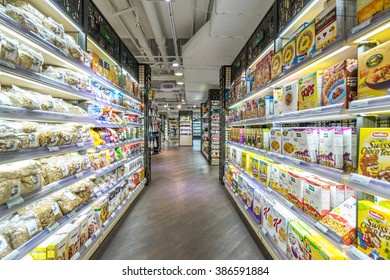 HONGKONG, CHINA - MAY 28: A Top Supermarket Selling Fresh Grocery And Frozen Items In Hongkong On May 28,2015. Delicate Decoration Improve The Customer's Shopping Experience.