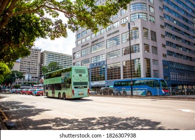 Hongkong - July 9, 2017 : City Bus On The Salisbury Road, Hongkong