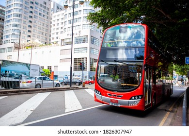 Hongkong - July 9, 2017 : City Bus On The Salisbury Road, Hongkong