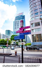 Hongkong - July 9, 2017 : Sign Direction On Salisbury Road, Hongkong 