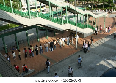 HONGKONG - OCTOBER 4 2007: Tsing Yi Station Bus Terminus. Tsing Yi Island, Hongkong.