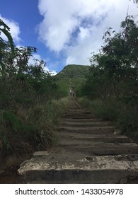 Honolulo , HAWAII - USA December, 17 , 2016 Koko Head Hike - Up Stairs