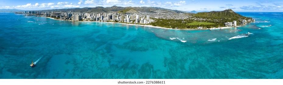 Honolulu city with blue sky and clouds - Powered by Shutterstock