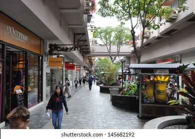 HONOLULU, HAWAII - DECEMBER 24: Ala Moana Center, the largest shopping mall in Hawaii, as seen on December 24, 2012 in Honolulu, Hawaii. It is also largest open-air shopping center in the world.
