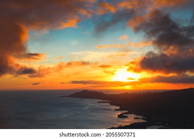 Honolulu Hawaii Island Sunset Coast