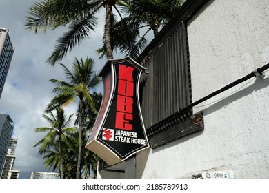 Honolulu, Hawaii, USA - August 1 2022: The Sign For Kobe Japanese Steak House In Honolulu.