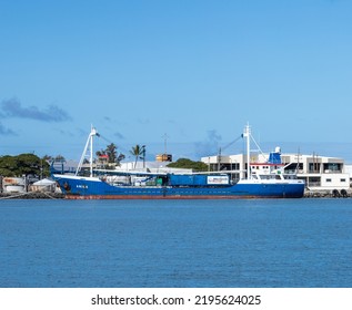 Honolulu, Hawaii, USA.  August 30, 2022.  Outer Island Freighter Preparing To Depart From Honolulu Harbor To Micronesia With Medicine And Food.