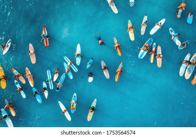 Honolulu, Hawaii, USA June-6-2020: Paddle out at Hawaii, protesters on surfboards in the ocean for support activists to justice of Black lives matter.