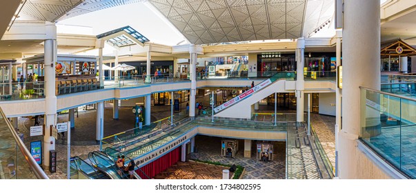 Honolulu, Hawaii, USA - May 16, 2020: Following the coronavirus pandemic, the Ala Moana shopping mall re-opened  its doors for business. 