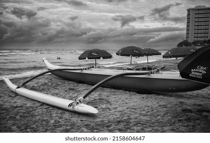 Honolulu, Hawaii, USA.  May 20, 
2022.  Rain Clouds Overhead In Waikiki.