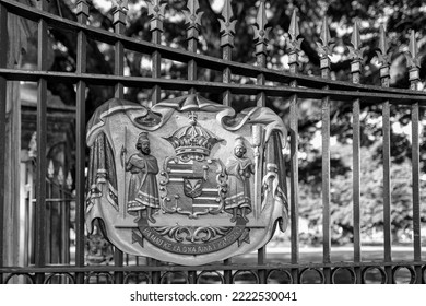 Honolulu, Hawaii, USA.  November 5, 2022.  Textured Copper Sign At The Capital District Park.