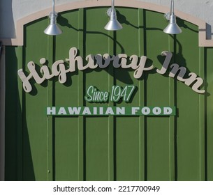 Honolulu, Hawaii, USA.  October 24, 2022.  Landmark Sign For Hawaii's Oldest Hawaiian Food Restaurant In Kakaako District.