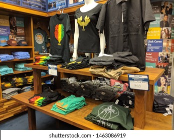 Honolulu -  June 28, 2018: Guidance Band Merchandise Including Shirts, And Button Down Shirts Inside The Blue Note Store.