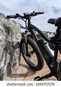 Honolulu - March 8, 2019: Rad Power Bikes Resting On Top Hill.  A Seattle Ebike Company, Rad Power Bikes Is A Consumer Direct Ebike Company Making The RadRover Electric Fat Bike.