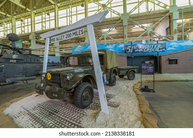 Honolulu, Oahu, Hawaii, United States - August 2016: American U.S. Army Dodge WC Series 4x4 Truck At The Pearl Harbor Aviation Museum Of Hawaii. American Car Of The World War 2.