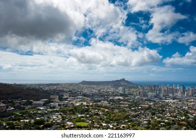 Honolulu With Punchbowl Crater