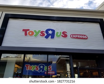 Honolulu - September 29, 2017: Toys R Us Express Store and sign in Ala Moana Shopping Center.
