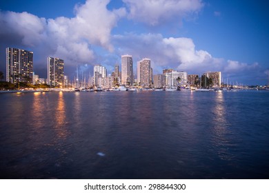 Honolulu skyline with waterfront Hawaii