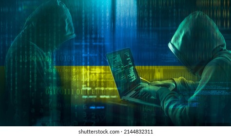 Hooded Hacker Cyber War  Concept  