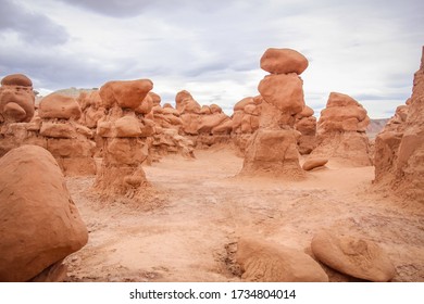 Hoodoo rock formations at Goblin Valley State Park, Utah - Shutterstock ID 1734804014