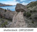 Hoodoos Rock Formation in Canadian Nature Landscape Background. BC, Canada.