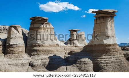 The Hoodoos rock formations in the Drumheller, Alberta, Canada badlands