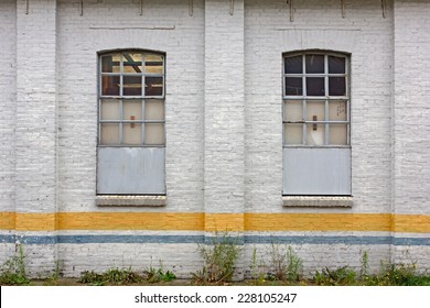 Hoogeveen, Netherlands - August 10, 2014: Old Factory Wall In Hoogeveen 