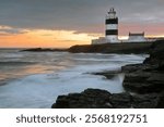 Hook Head Lighthouse (1810) at sunset, Hook Head, Co. Wexford, Ireland