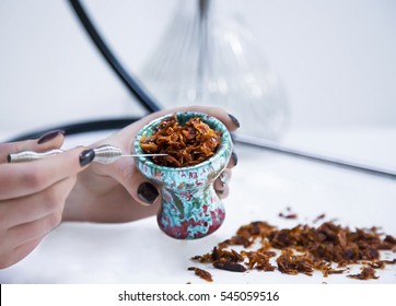 Hookah Bowl With Tobacco Leaf 