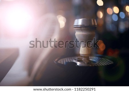 hookah in the restaurant / hookah elements on the background of a blurry interior of the restaurant, a cafe with a bokeh