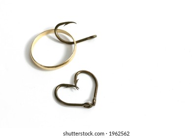 Hooked Wedding ring and Hooked Heart
