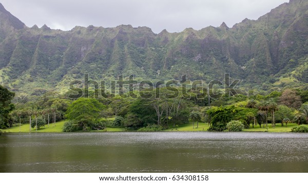 Hoomaluhia Botanical Gardens Oahu Hawaii Usa Stock Photo Edit Now