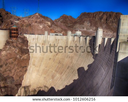 Similar – Image, Stock Photo Hoover Dam Panorama USA