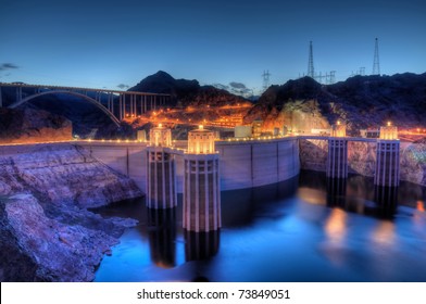 Hoover Dam At Night