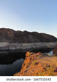 Hoover Dam At Sunset In The Fall