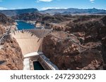 The Hoover Dam uses the Colorado River to create Lake Mead along the Nevada-Arizona border. 