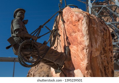 Hoover Dam Worker Statue At Hoover Dam, Nevada, USA September 14th 2016