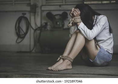 Hopeless Man Hands Tied Together Rope Stock Photo 1921897046 | Shutterstock