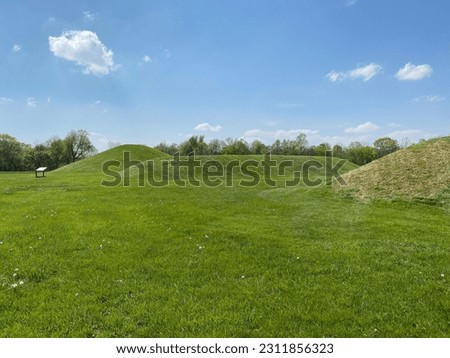 Hopewell Culture National Historical Park with earthworks and burial mounds from indigenous peoples who flourished from about 200 BC to AD 500. Mound City group in Chillicothe, Ohio.